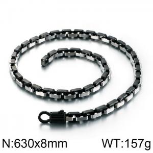 Stainless Steel Black-plating Necklace - KN90242-KFC