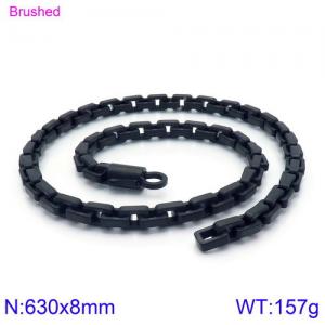 Stainless Steel Black-plating Necklace - KN90245-KFC