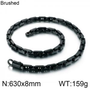 Stainless Steel Black-plating Necklace - KN90247-KFC