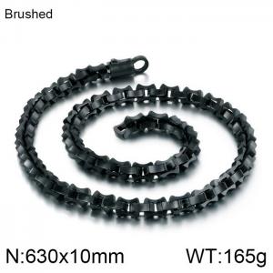 Stainless Steel Black-plating Necklace - KN90257-KFC