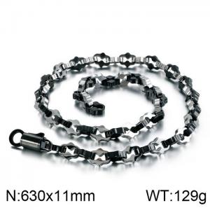 Stainless Steel Black-plating Necklace - KN90265-KFC