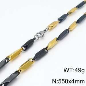 Stainless Steel Black-plating Necklace - KN90300-KJ