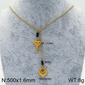 SS Gold-Plating Necklace - KN90376-Z