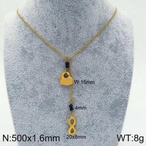 SS Gold-Plating Necklace - KN90377-Z