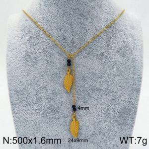 SS Gold-Plating Necklace - KN90378-Z