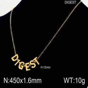 SS Gold-Plating Necklace - KN90408-Z