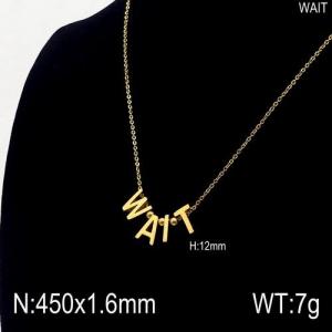 SS Gold-Plating Necklace - KN90418-Z