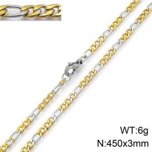 SS Gold-Plating Necklace - KN90509-Z