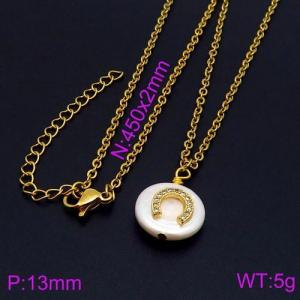 Stainless Steel Stone Necklace - KN90558-TJG