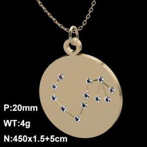 Stainless Steel Stone Necklace - KN90679-Z