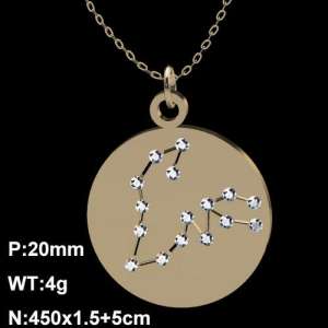 Stainless Steel Stone Necklace - KN90682-Z