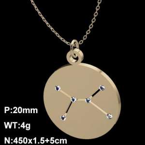 Stainless Steel Stone Necklace - KN90683-Z