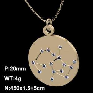 Stainless Steel Stone Necklace - KN90684-Z