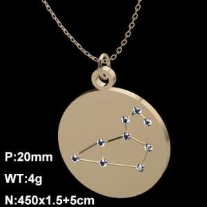 Stainless Steel Stone Necklace - KN90685-Z