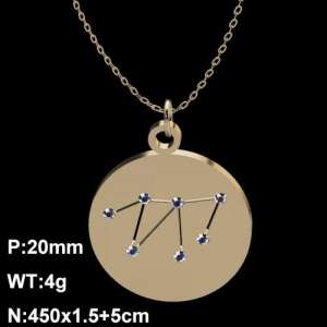 Stainless Steel Stone Necklace - KN90688-Z