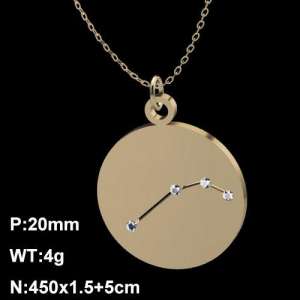 Stainless Steel Stone Necklace - KN90689-Z