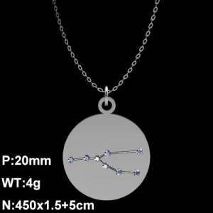 Stainless Steel Stone Necklace - KN90693-Z