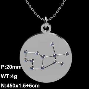 Stainless Steel Stone Necklace - KN90695-Z