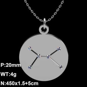 Stainless Steel Stone Necklace - KN90697-Z