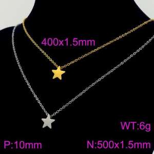 SS Gold-Plating Necklace - KN91433-Z