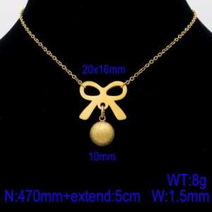SS Gold-Plating Necklace - KN91598-Z