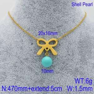 SS Gold-Plating Necklace - KN91600-Z