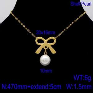 SS Gold-Plating Necklace - KN91603-Z