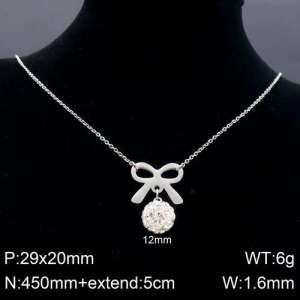 Stainless Steel Stone & Crystal Necklace - KN91620-Z