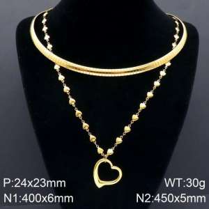 SS Gold-Plating Necklace - KN91669-Z
