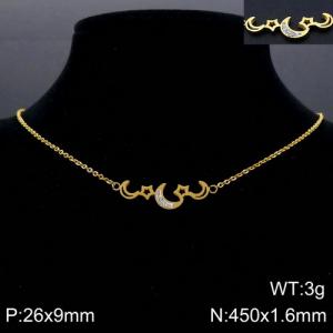 Stainless Steel Stone Necklace - KN91692-KFC