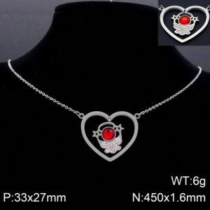 Stainless Steel Stone Necklace - KN91694-KFC