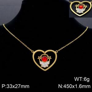 Stainless Steel Stone Necklace - KN91695-KFC
