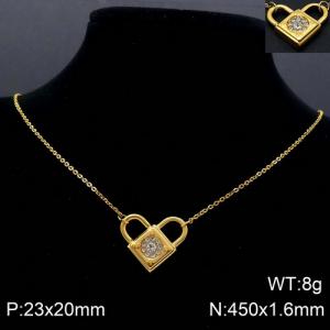 Stainless Steel Stone Necklace - KN91698-KFC