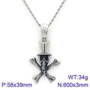 Stainless Skull Necklaces - KN91815-BD