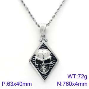 Stainless Skull Necklaces - KN91816-BD