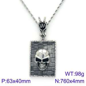 Stainless Skull Necklaces - KN91817-BD