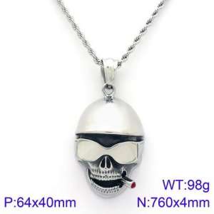 Stainless Skull Necklaces - KN91818-BD