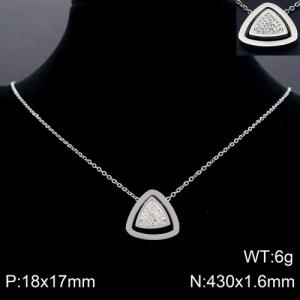 Stainless Steel Stone Necklace - KN91824-KFC