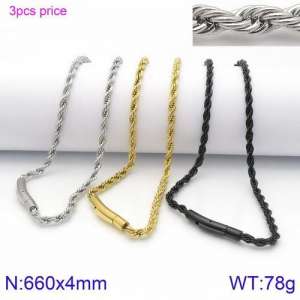 SS Gold-Plating Necklace - KN92083-KFC
