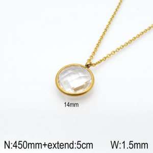 Stainless Steel Stone Necklace - KN92364-Z