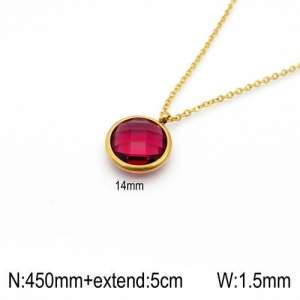 Stainless Steel Stone Necklace - KN92368-Z