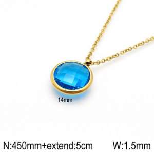 Stainless Steel Stone Necklace - KN92370-Z