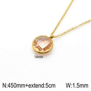 Stainless Steel Stone Necklace - KN92371-Z