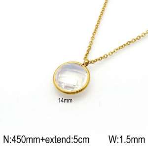 Stainless Steel Stone Necklace - KN92372-Z