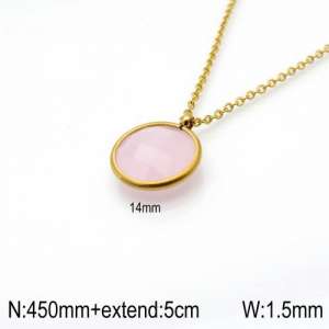 Stainless Steel Stone Necklace - KN92375-Z