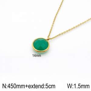 Stainless Steel Stone Necklace - KN92376-Z