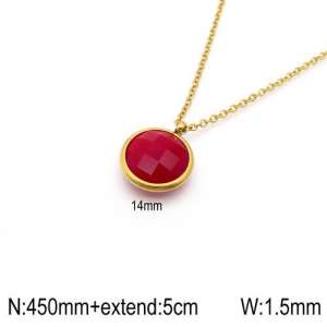 Stainless Steel Stone Necklace - KN92377-Z