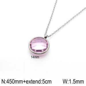 Stainless Steel Stone Necklace - KN92379-Z
