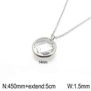 Stainless Steel Stone Necklace - KN92381-Z