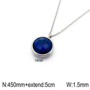 Stainless Steel Stone Necklace - KN92382-Z